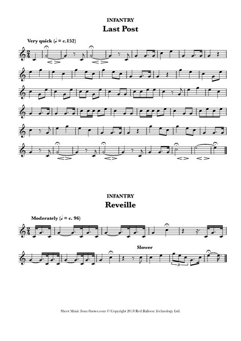 trumpet music for last post and reveille